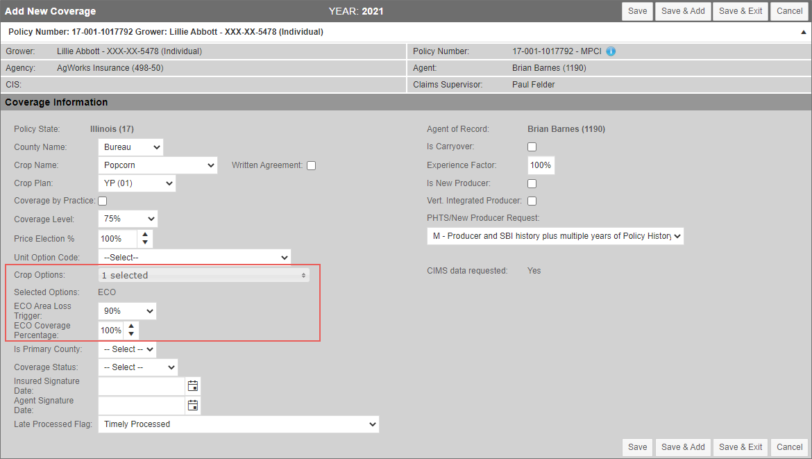Enhanced Coverage Option (ECO)
